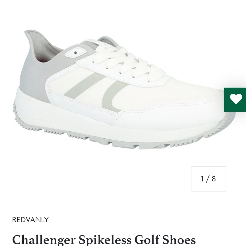 Redvanly White and Gray Challenger Spikeless Golf Shoes